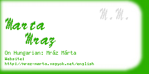 marta mraz business card